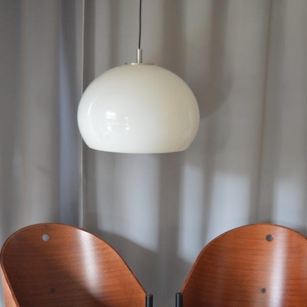 Hanglamp in witte kunststof - vintage
